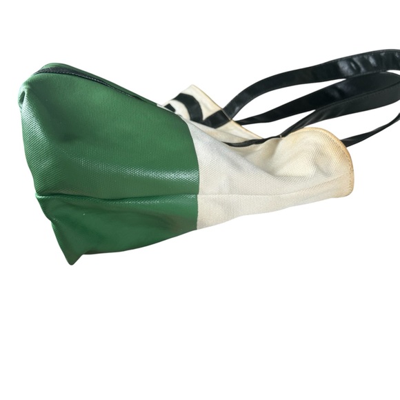 Tory‎ Burch Dipped Canvas Beach Tote Bag Green - Picture 7 of 14